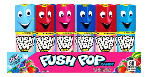 Dulce Push Pop Diferentes Sabores 24 Piezas Importado