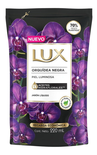 Jabón Liquido Manos Lux Orquídea Negra Refill X 220 Ml