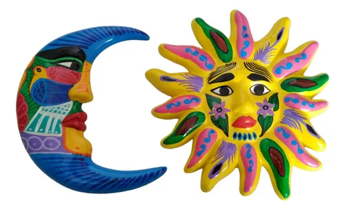 comprar Sol Y Luna Ceramica Fina Artesania Mexicana Pintada Mano 03