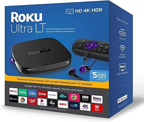 Roku 4k Ultra Lt 4662rw Con Voz Y Auriculares Netflix Disney