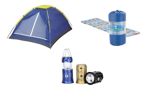 Kit Camping Barraca Para 4 Pessoas + 2 Colchonetes+ Lampião