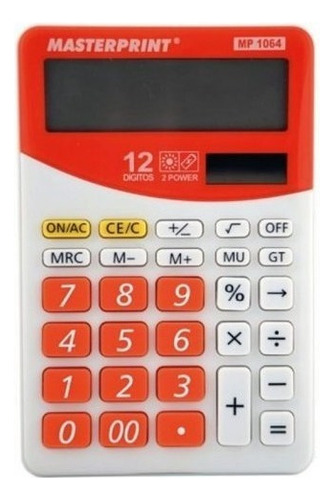 Calculadora Masterprint Mp1064 Laranja 12 Dígitos