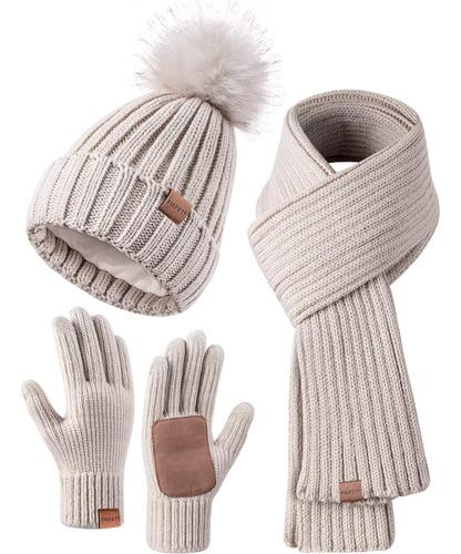 Juego De Guantes De Bufanda De Gorro De Invierno Para Mujer,