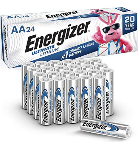Aa Energizer Ultimate Lithium L91 Paquete De 24 Baterías De 