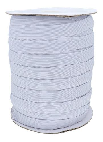 Elástico Trenzado Blanco 14mm Rollo 100mts Resorte Ropa Band