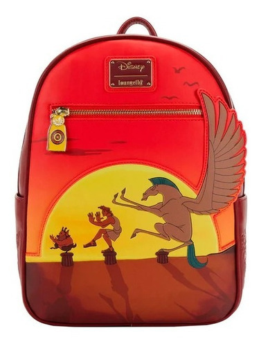 Imagen 1 de 4 de Loungefly Disney Hercules 25th Sunset Backpack Color Rojo