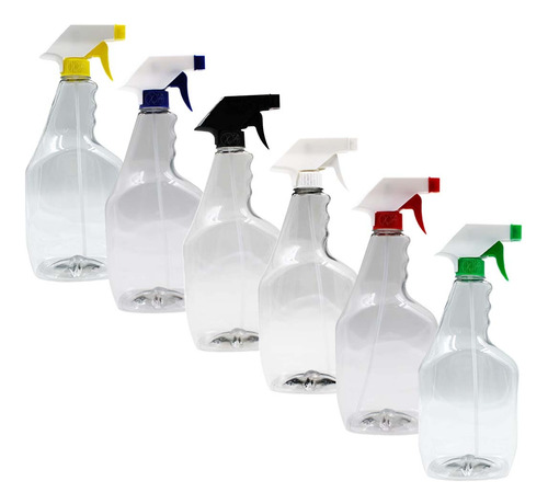 Botellas De Plastico Con Atomizador 1 Litro Envases Pet X 6 