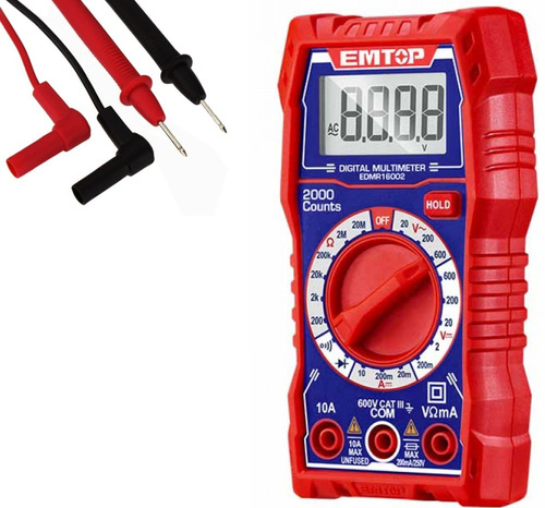 Multimetro Tester Digital Lcd 10 Amp Medidor 600v + Cables