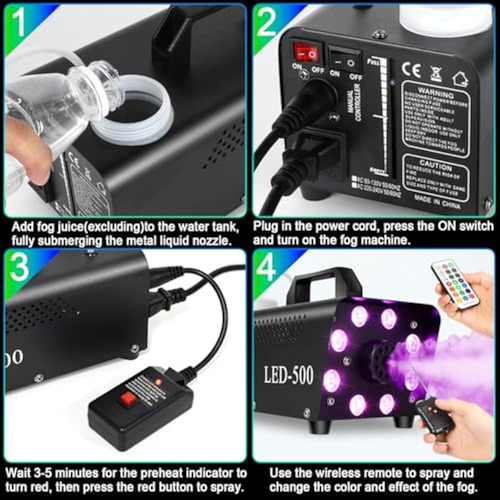 Máquina De Humo Mejorada Con 13 Coloridas 8 Luces