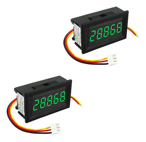 2pc Dc 3.5-30v Mini 5 Dígitos Digital Voltímetro