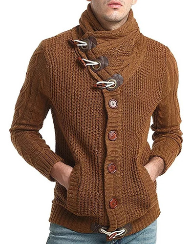 Suéteres Tipo Cárdigan Para Hombre  Suéter De Cuello Alto  M