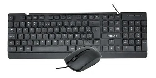 Kit Teclado E Mouse Pc Lan House Escritorio Office Cor Preto