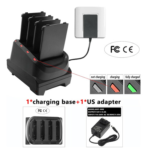 Cargador De Batería De 4 Ranuras Zebra Tc21 Tc26 Escá...