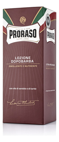 Loción After Shave Profesional Sandalo Karite Proraso 400 Ml
