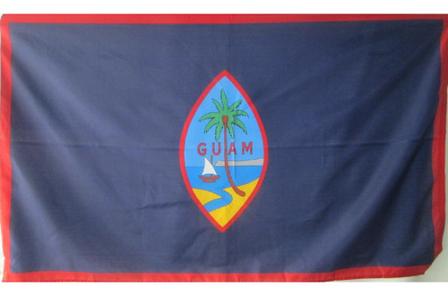Bandera De Guam (tamaño 90x150cms) Doble Faz 100% Polyester