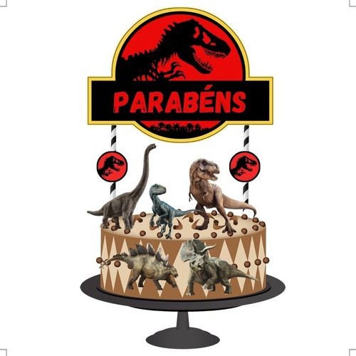 Topo De Bolo Topper De Bolo Aniversário Jurassic Park