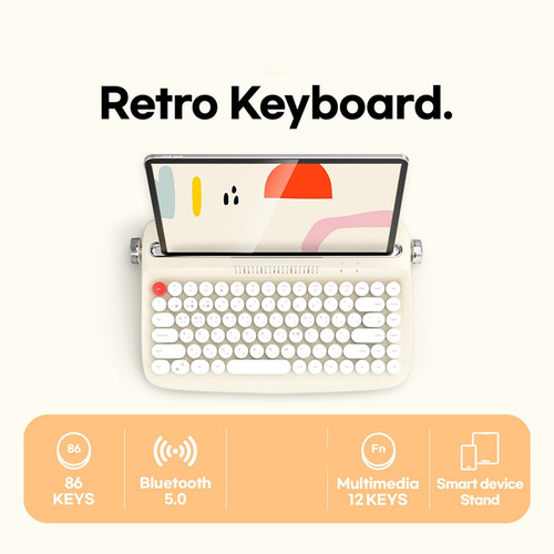 . Teclado Sem Fio, Máquina De Escrever De Escritório, Tablet