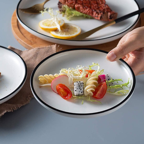 Set Platos 6 Pcs Porcelana Redonda 15.24 Cms Aperitivo