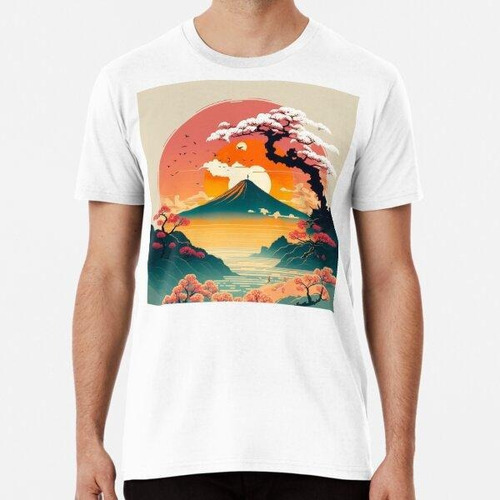 Remera Monte Fuji En Primavera Japón Algodon Premium 