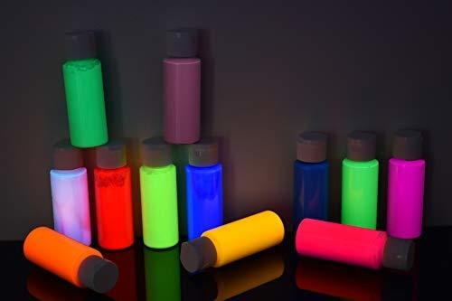 Pinturas Acrílicas Fluorescentes Reactivas Con Luz Negra Uv 