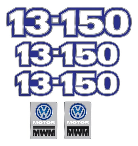 Kit Adesivo Volkswagen 13-150 Emblema Mwm Caminhão Cmk37 Fgc