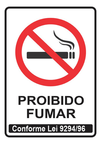 Kit 6- Adesivos  Proibido Fumar. + Frete Grátis.