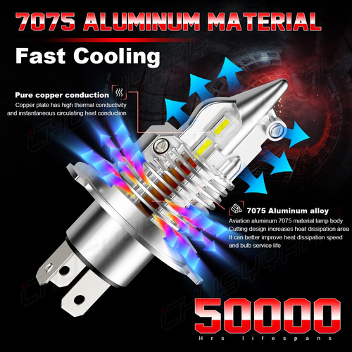 Linterna Frontal Led H4 Con Luz Alta Y Baja 40000lm 200w