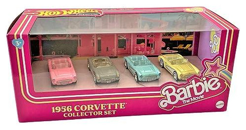 Set 4 Autos Corvette 1956 Barbie The Movie Hot Wheels 