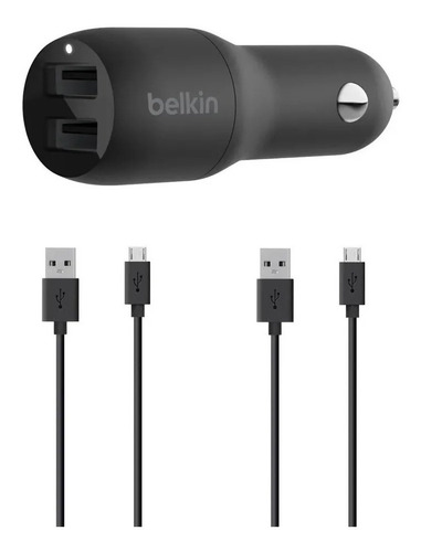 Kit Cargador Doble Belkin 4.8a Auto  + 2x  Cable Micro  Orig