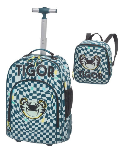 Kit Mochila De Rodinha Tubo Lov It Tigor Radical + Lancheira