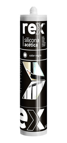 Silicona Acética Rex Negra Cartucho 300ml