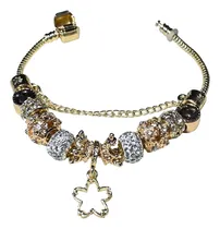 Comprar Pulsera De Fantasía Y Cristales Color Dorado P Dama