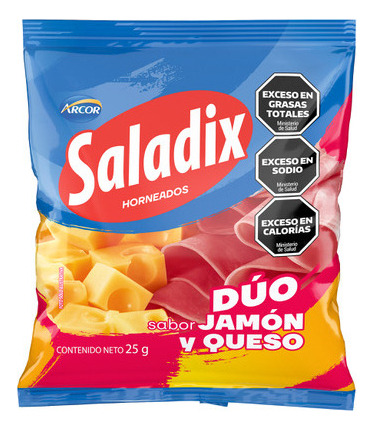 Galletitas Saladix Duo Jamon Y Queso Horneados Snack 25g