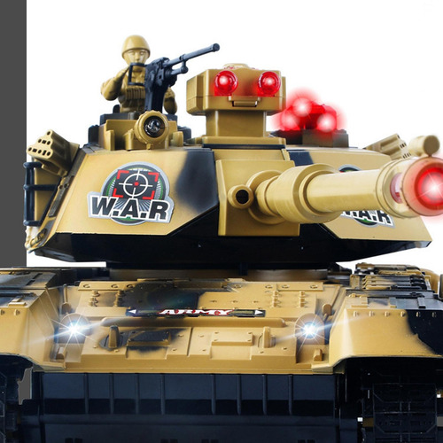 13 Rc Tanque De Modelo De Coche Con Luz De Sonido Marrón
