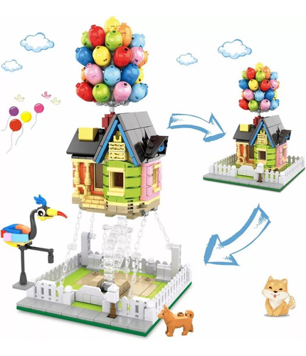 Flying Balloon House Building Block Set Up 635 Pc