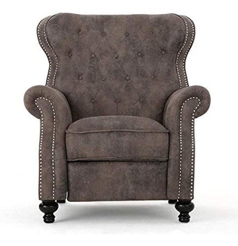 Waldo Tufted Wingback Silla Reclinable Piedra Caliente