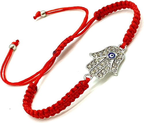 2927 Evil Eye Bracelet Black String Hamsa Charm Kabbalah Jew