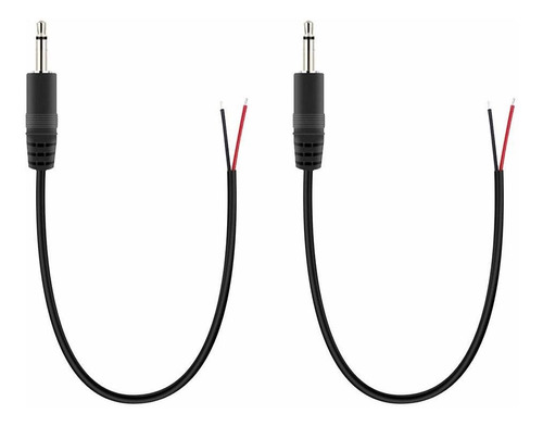 Cable De Audio 3.5 Mm A Cable Desnudo, 2 Pack/negro/ts