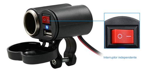 Carregador Tomada 12v Usb Moto Carregador Celular Isqueiro