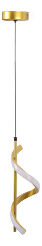 Colgante Led De Techo En Espiral Blanco De Color Dorado De A