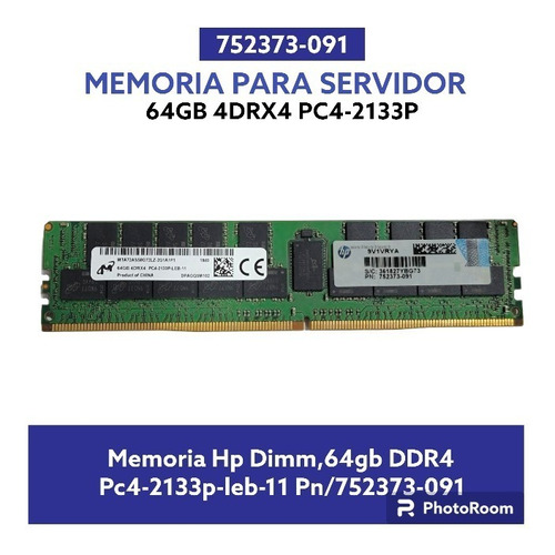Memoria Hp Dimm,64gb Pc4-2133p-leb-11