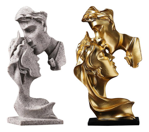 2 Uds Estatua De Besos Figuritas Coleccionables