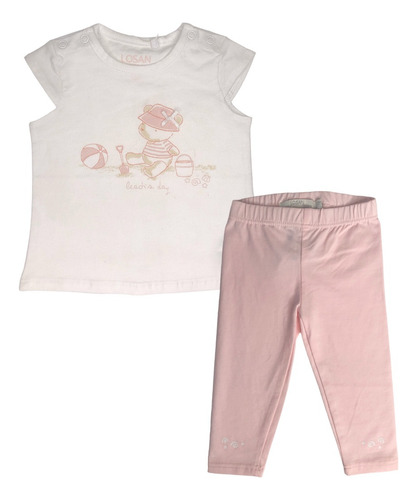 Conjunto De Camiseta Y Legging, Losan, 21w-8003al Para Bebé