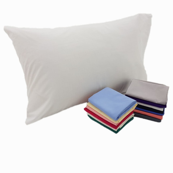 Par de fundas de almohada de algodón Lovetessile color liso 50 x 80 cm azul AVION V3 
