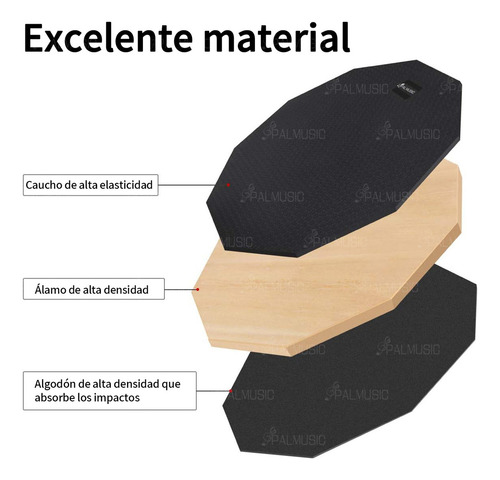 Juego De Batería De Práctica Palmusic Con Soporte Y Baquetas