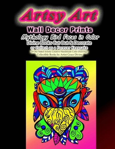 Artsy Art Wall Decor Prints Mythology Bird Faces In Color Di