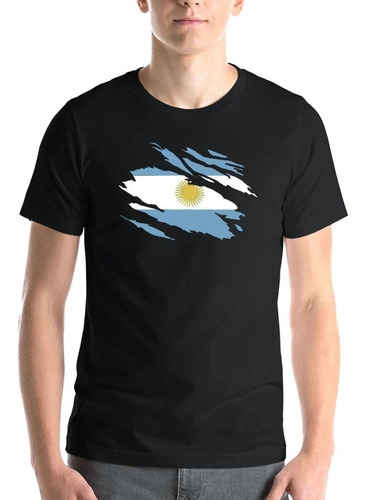 Polera Argentina Fan Futbol Mundial Soccer Hombre Bandera 