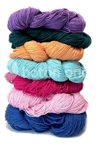Hilado De Algodón Cotton Sense Mia X 3 Madejas De 150 Grs. Color Coral M554