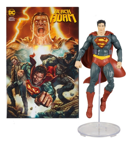 Boneco Dc Page Punchers com quadrinhos Dc Black Adam Superman