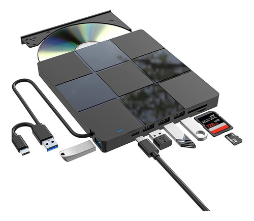 Reproductor De Dvd For Ordenador Usb Externo 7 En 1,